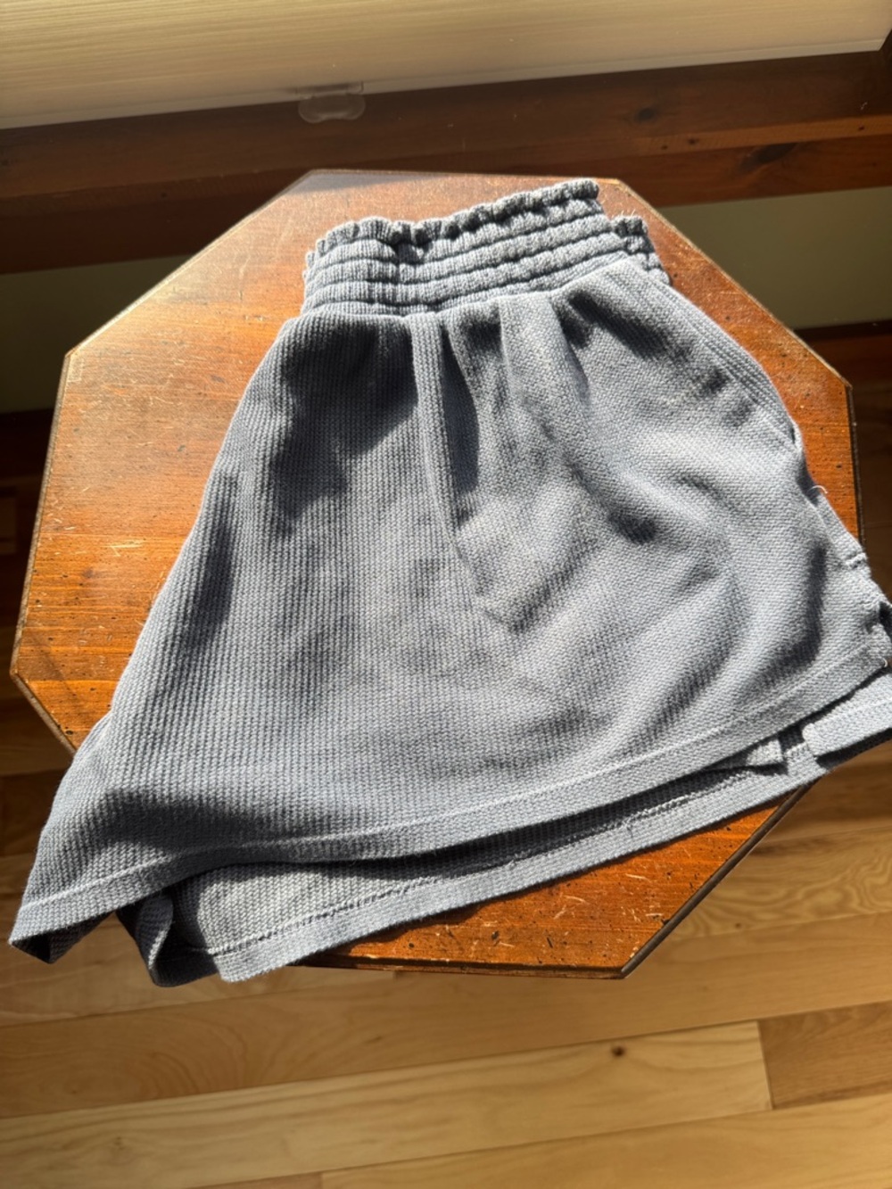 Aero Blue Knit Skort with Smocked Waistband